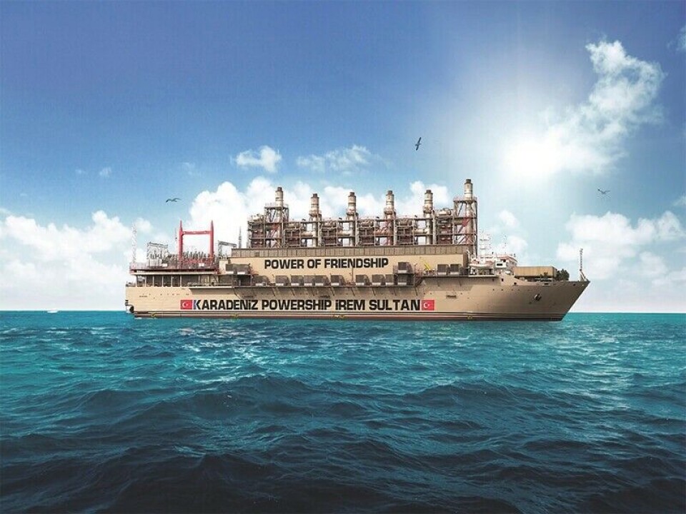 A so-called powership built and operated by Turkish company Karpowership could be applied in Novatek's large Arctic LNG 2 project. Photo: Karpowership