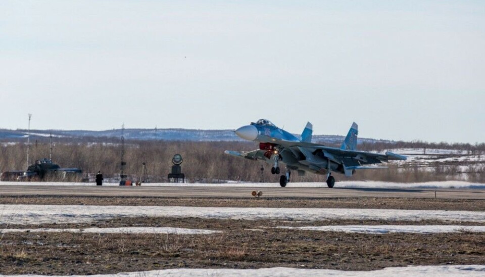 Fighter jet takes off from Severomorsk-3. Photo: Northern Fleet