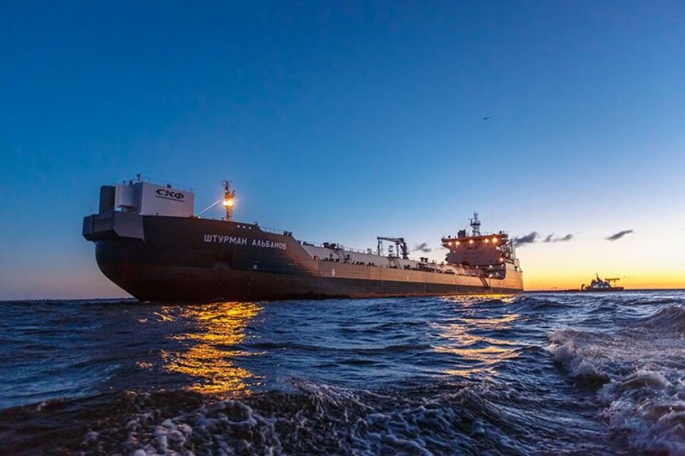 No ice on the water these days for Arctic tankers like the 'Shtuman Albanov'. Photo: Sovcomflot