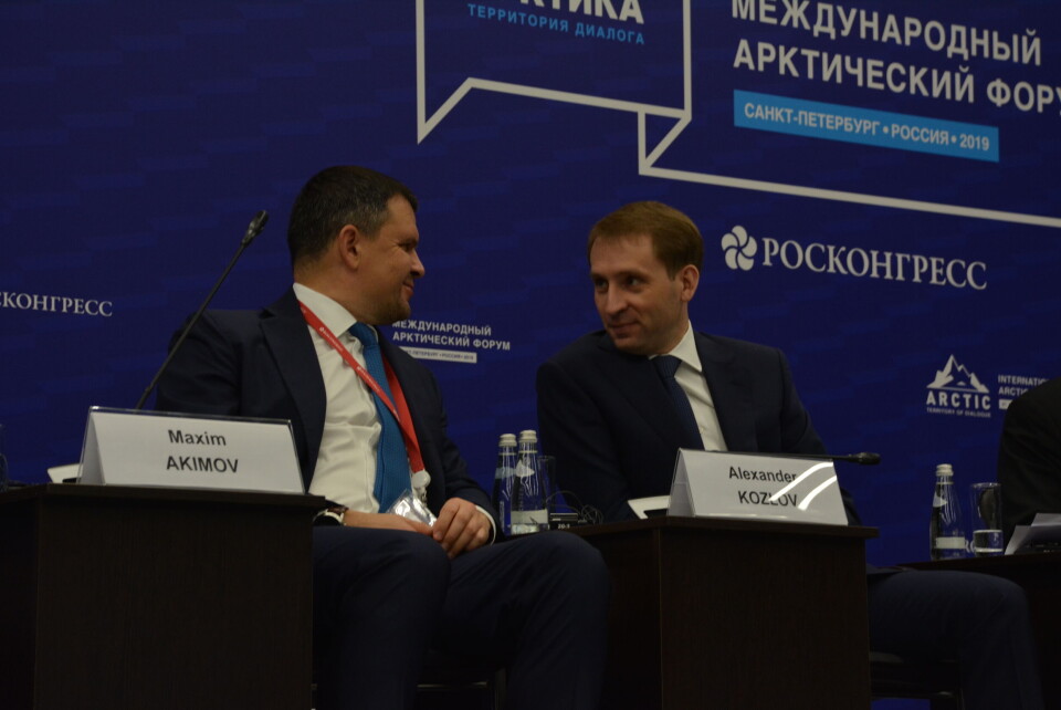 Deputy Prime Minister Maksim Akimov and Minister of the Far East and Arctic Territories Aleksandr Kozlov. Photo: Atle Staalesen