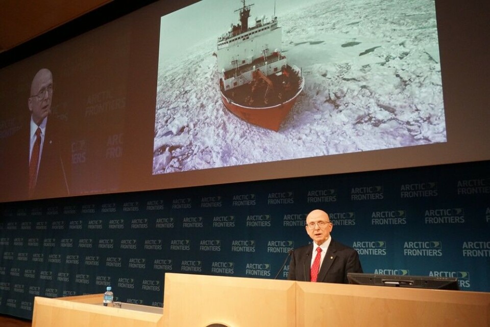 Admiral Robert D. Papp speaking at the Arctic Frontiers conference in Tromsø. Photo: Thomas Nilsen