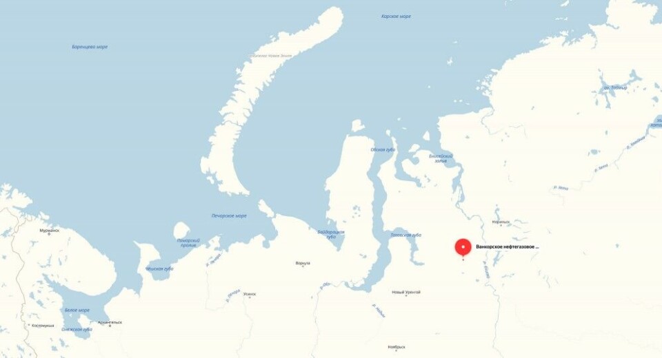 The Vankor oil fields are located to the west of great river Yenisey in Arctic Russia.