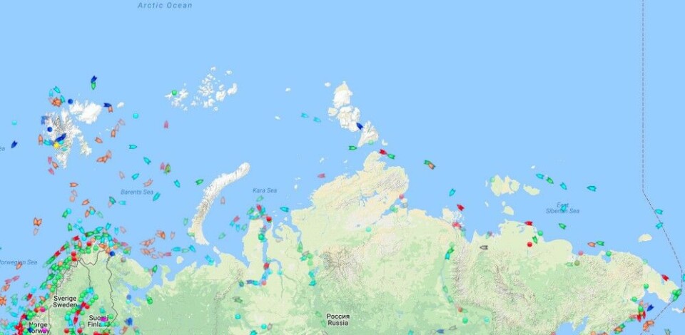 Screenshot from Marine Traffic 5th September 2017