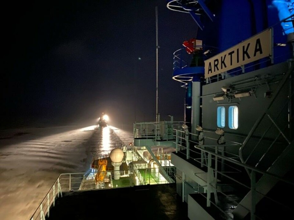 The 'Arktika' in the Gulf of Ob. Photo: Rosatomflot