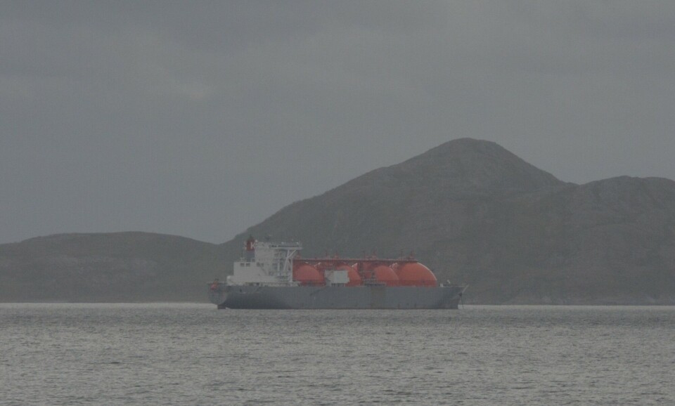 LNG carrier waiting to pick of natural gas in Hammerfest. Photo: Atle Staalesen
