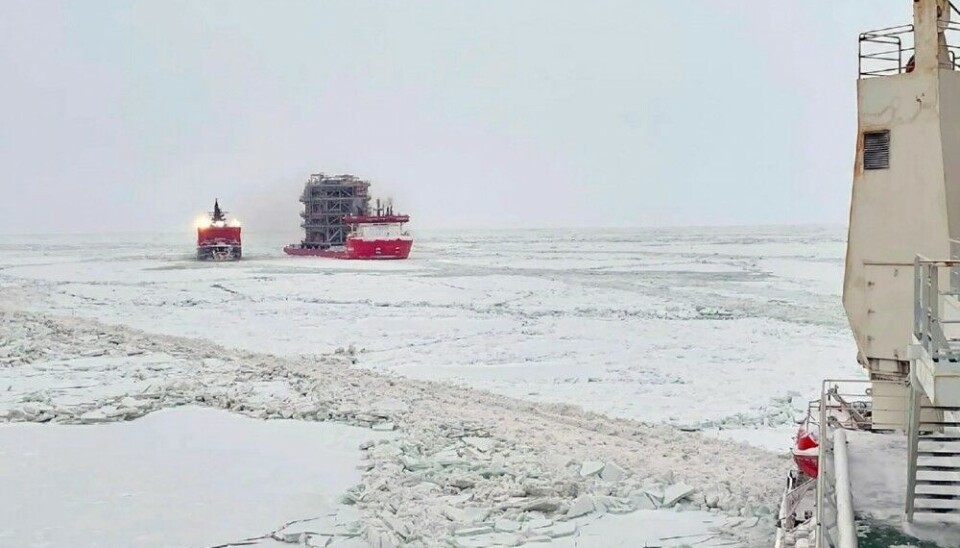 Heavy lift carrier Audax on its way across the Northern Sea Route on previous voyage. Photo: Rosatom