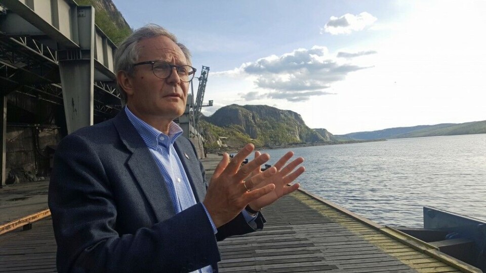 Felix Tschudi at the company’s port facilities in Kirkenes where the iron ore will be shipped to markets. Photo: Thomas Nilsen