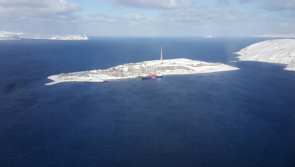 Melkøya (the Milk Island) is home to Hammerfest LNG plant on the Barents Sea coast. Photo: Thomas Nilsen