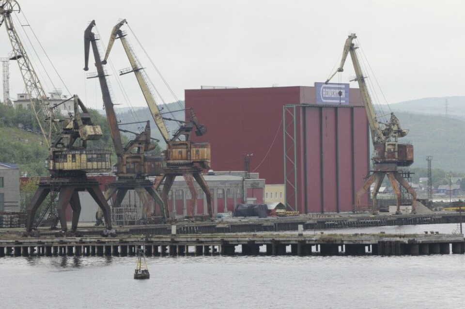 Reinertsen facilities with workshops and port is located on the west side of the Kola Bay in Murmansk. Photo: Thomas Nilsen