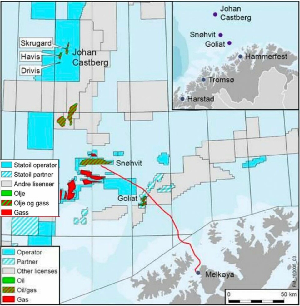 The Barents Sea and the Johan Castberg field. Map by Statoil.com