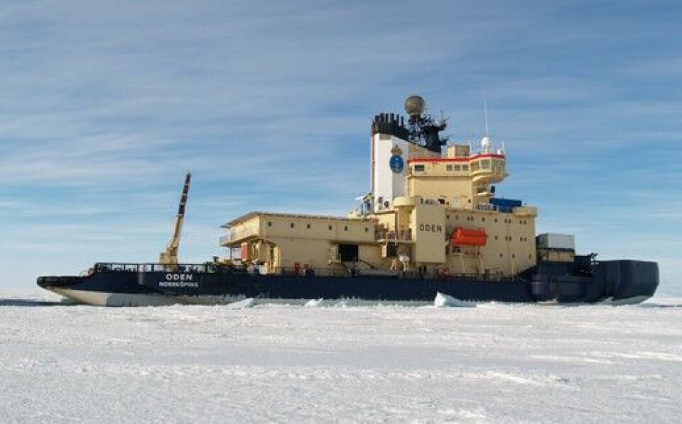 The polar classed Oden is designed as a combined escort icebreaker and research vessel. Photo: Sjofartsverket.se
