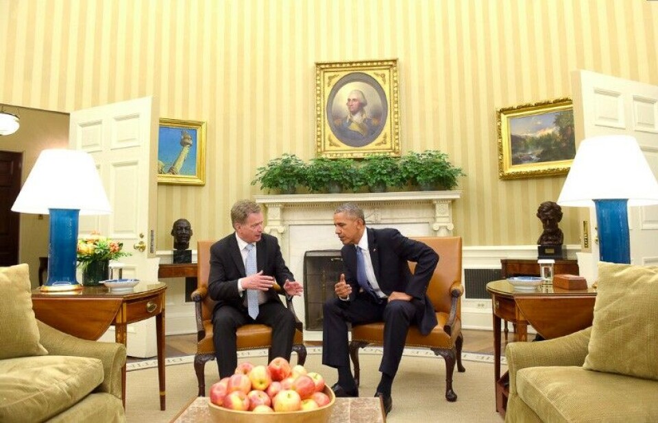 Bilateral talks between Niinistö and Obama as part of the U.S.-Nordic Leaders Summit. Photo: presidentti.fi