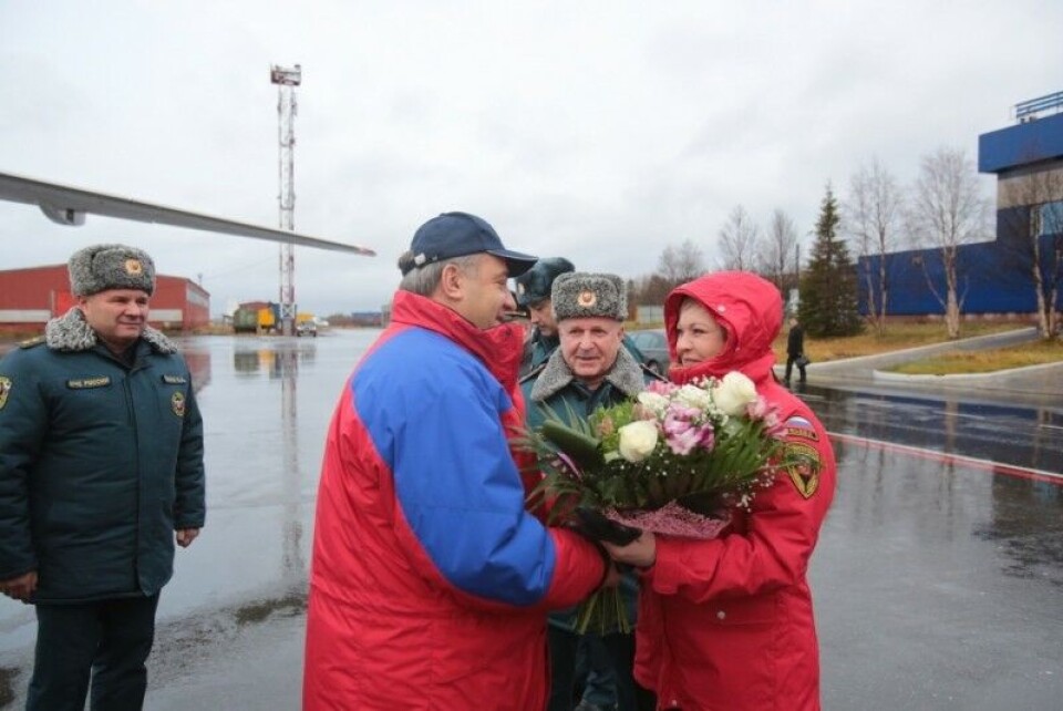 Minister of Emergency Situations Vladimir Puchkov and Governor of Murmansk Oblast Marina Kovtun. Photo: 51.mchs.gov.ru
