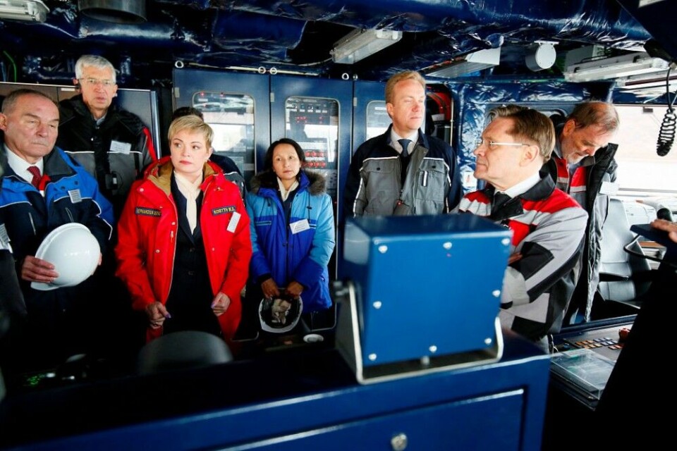 Key stakeholders onboard the “Rossita”. Photo: gov-murman.ru