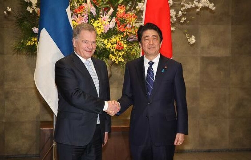 President Sauli Niinistö and Prime Minister of Japan Shinzo Abe met on 10 March in Tokyo. Photo: presidentti.fi