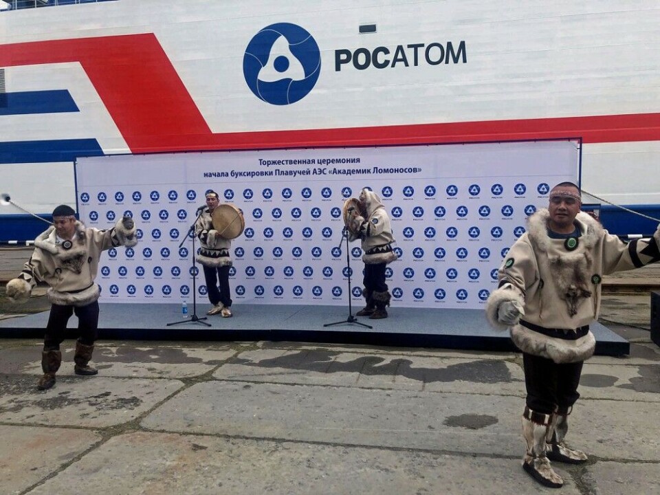 Chukchi, the indigenous peoples of the Russian Far East, were hired to entertain guests at the harbor before departure of Rosatom's first floating nuclear power plant. Photo: Anna Kireeva