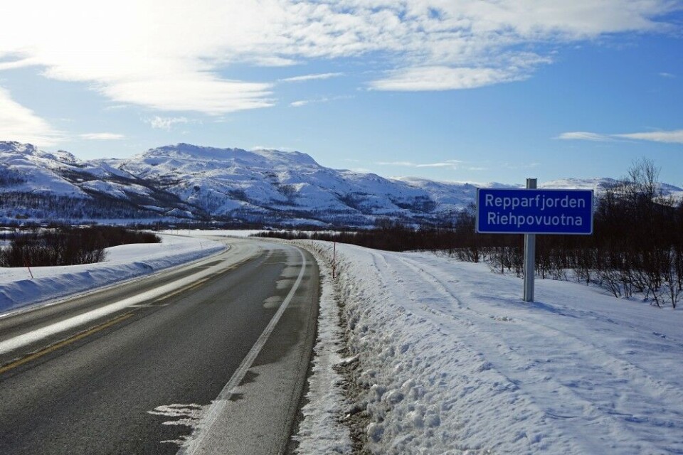 The road to Repparfjord. Riehpovuotna is the Sami name. Photo: Thomas Nilsen