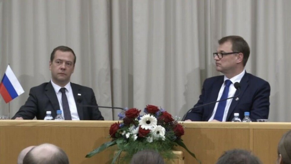 Top meeting in Oulu. Screenshot from press conference broadcasted by Finnish government website.