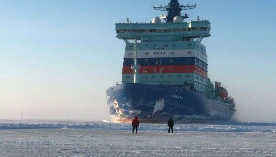 The 'Sibir' is one of two nuclear icebreakers that escort LNG carrier 'Fedor Litke' through the eastern part of the Northern Sea Route. Photo: RN Vankor
