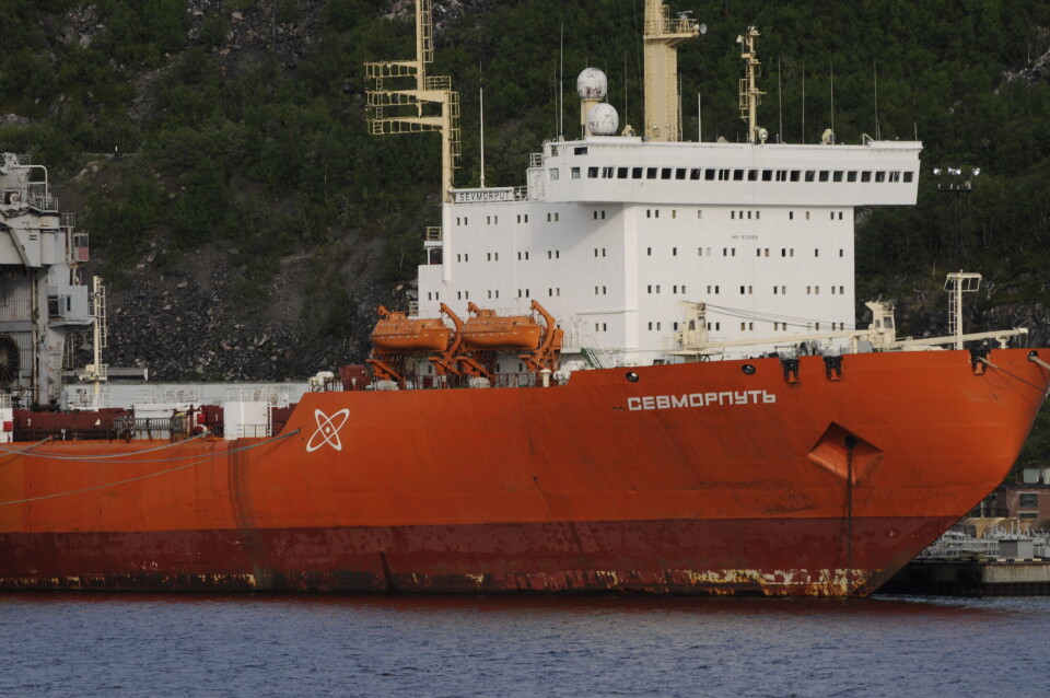 Nuclear-powered container ship “Sevmorput” at port in Murmansk before the modernization started. The ship has one KLT-40 reactor similar to the ones powering the icebreakers “Taymyr” and “Vaygash”. Photo: Thomas Nilsen