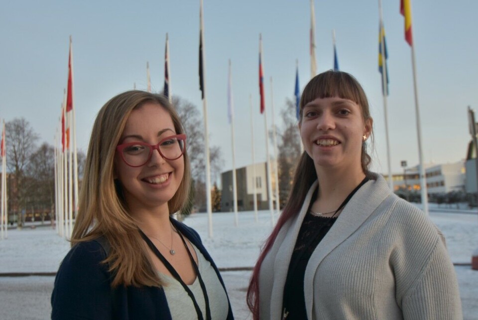 Julia Pavlova and Daria Matveenkova were two of very few Russians at Arctic Spirit conference in Rovaniemi. Photo: Thomas Nilsen