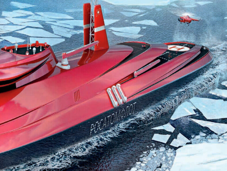 The projected new generation nuclear-powered icebreakers, the “Lider”. Illustration: oaoosk.ru