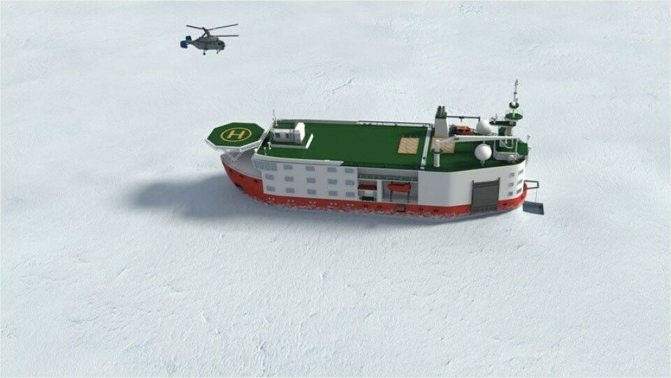 Concept model of the North Pole platform. Illustration by Russian Federal Service on Hydrometeorology and Environmental Monitoring (Roshydromet)