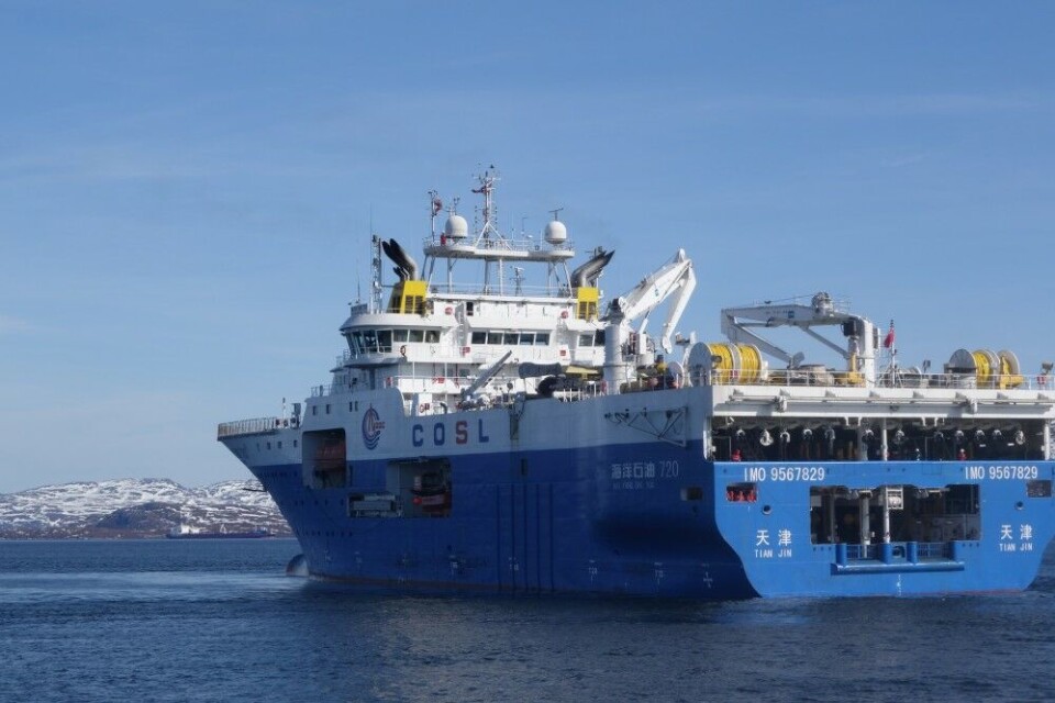 Chinese seismic vessel in Norway’s Arctic port of Kirkenes. Photo: Atle Staalesen