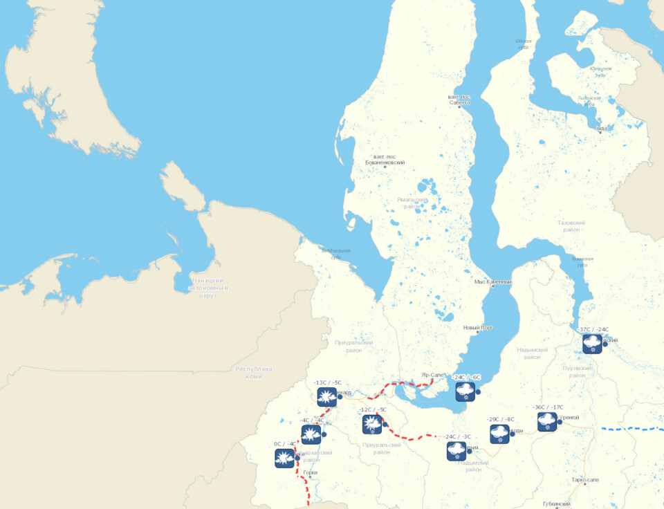 Winter roads in the Yamal-Nenets region