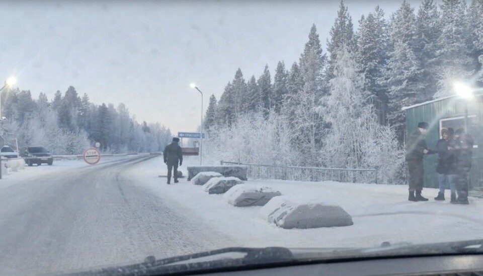 Checkpoint on the Russian side of the border. Screenshot of video published on VK page podslushano_alakurtti