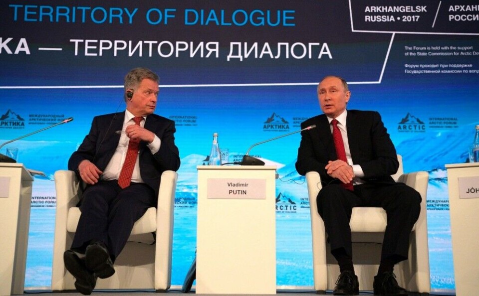 Putin and Niinistö in Arkhangleks in 2017. Kremlin.ru