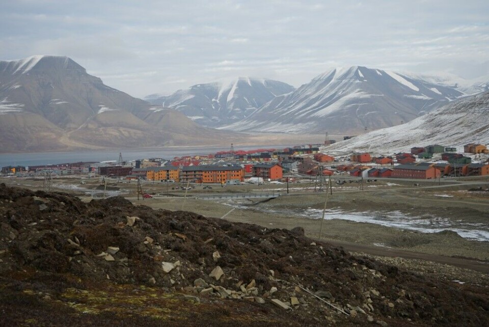 Landslide in mountainside above Longyearbyen, Svalbard. Photo: Thomas Nilsen