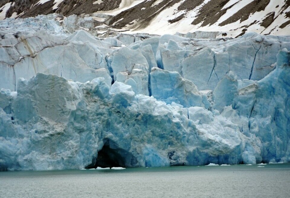 A glacier on Svalbard, Norway.