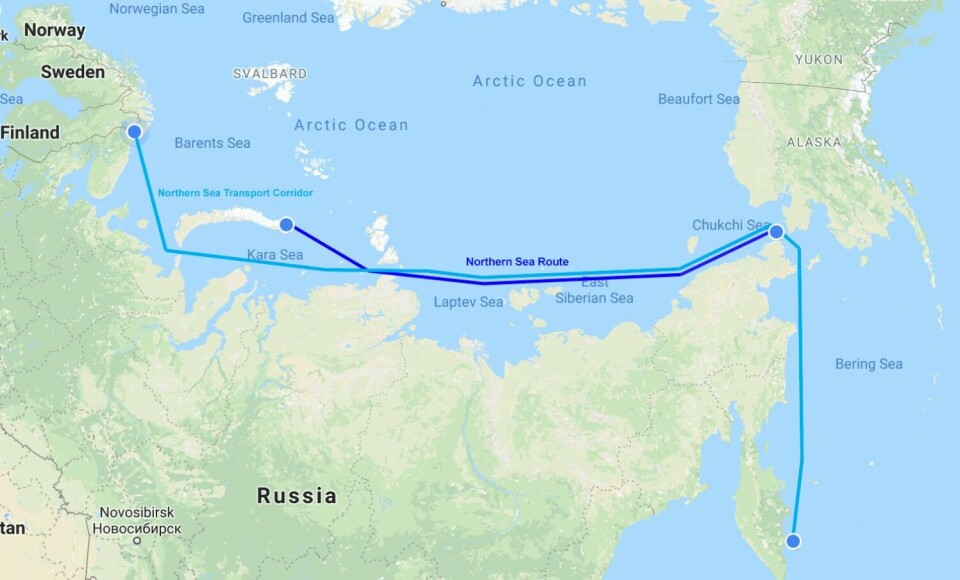 The Northern Sea Route vs the Northern Sea Transport Corridor. Illustration by Barents Observer