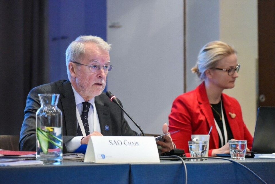 SAO Chair Aleksi Härkönen at the Arctic Council meeting in Oulu, Finland last week. Photo: Linnea Nordström/Arctic Council Secretariat