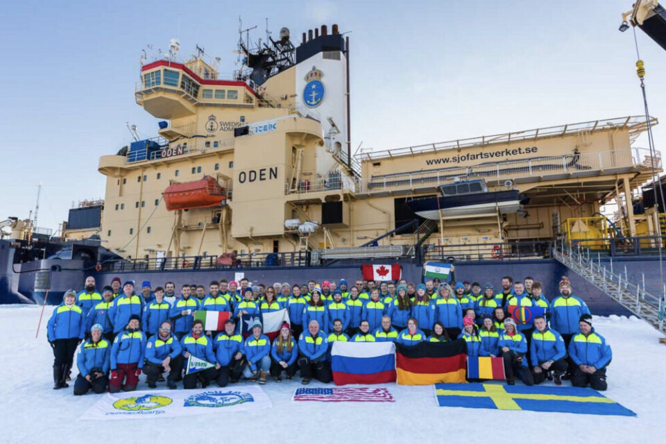 The Swedish icebreaker 'Oden' reached the North Pole on August 12th. Photo: @SvenskPolarforskning