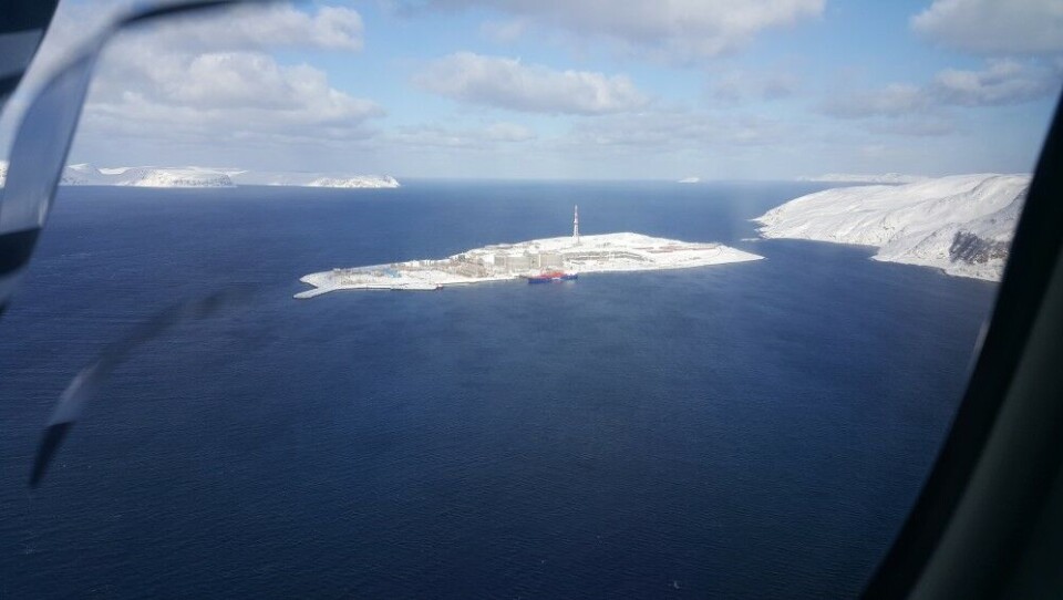 The Melkøya gas plant near Hammerfest on Barents Sea coast. Photo: Thomas Nilsen
