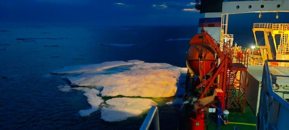 Survey ship Professor Logachev exploring underwater route for trans-Arctic cable. Photo: Rosgeo