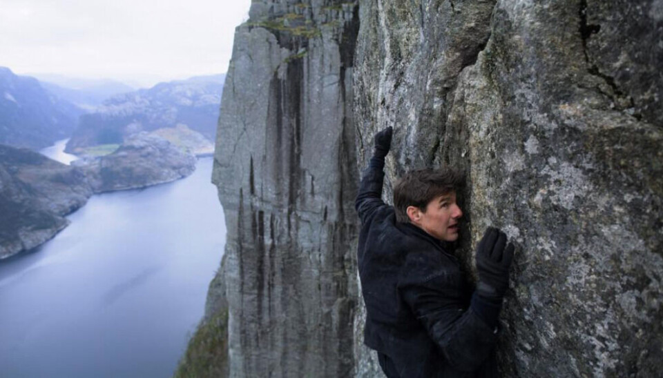 This scene was filmed at Preikestolen in southwest Norway as part of the 2018 “Mission: Impossible - Fallout”. Photo: Tom Cruise / Instagram