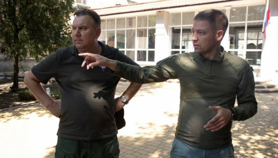 Alexander Anufriev (right), head of the Directorate of Social and Infrastructure Projects of the Arkhangelsk Region, in Melitopol. Photo: official social media page of the Melitopol administration