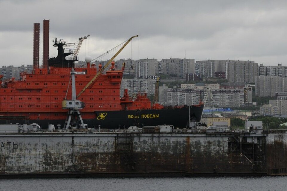 Nuclear-powered icebreaker «50 Let Pobedy» in drydock in Murmansk. Photo: Thomas Nilsen