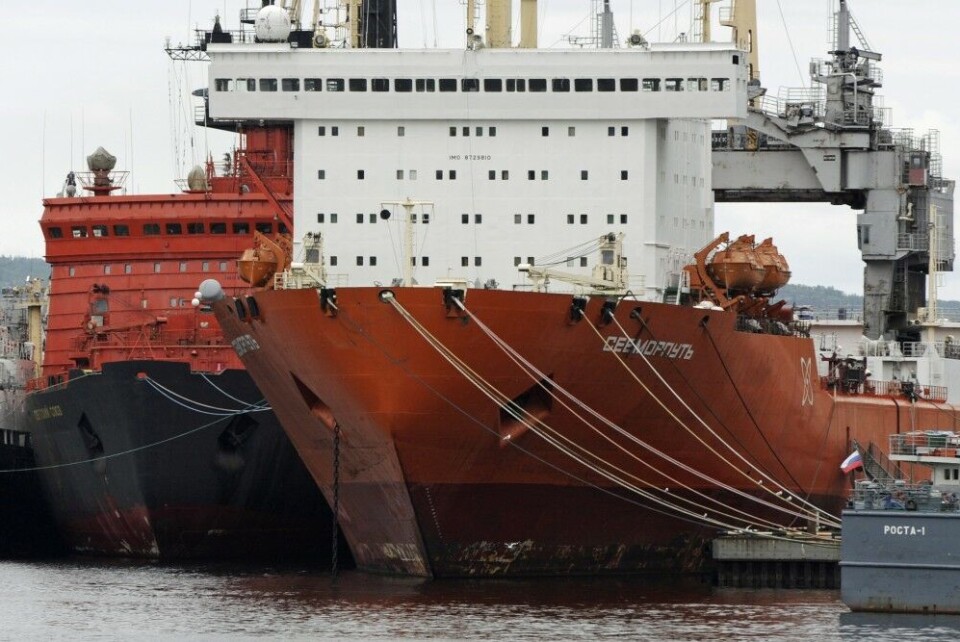Nuclear-powered container ship 'Sevmorput' is to play key role in this year's delivery of goods across the Russian Arctic. Photo: Thomas Nilsen