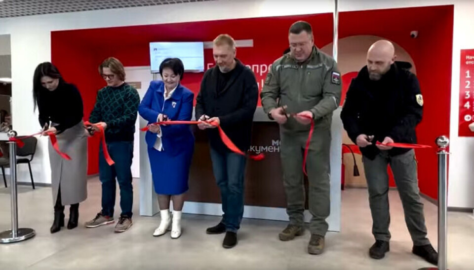 Opening of the renovated multifunctional centre in Melitopol. Screenshot of the video on the Melitopol administration social media page