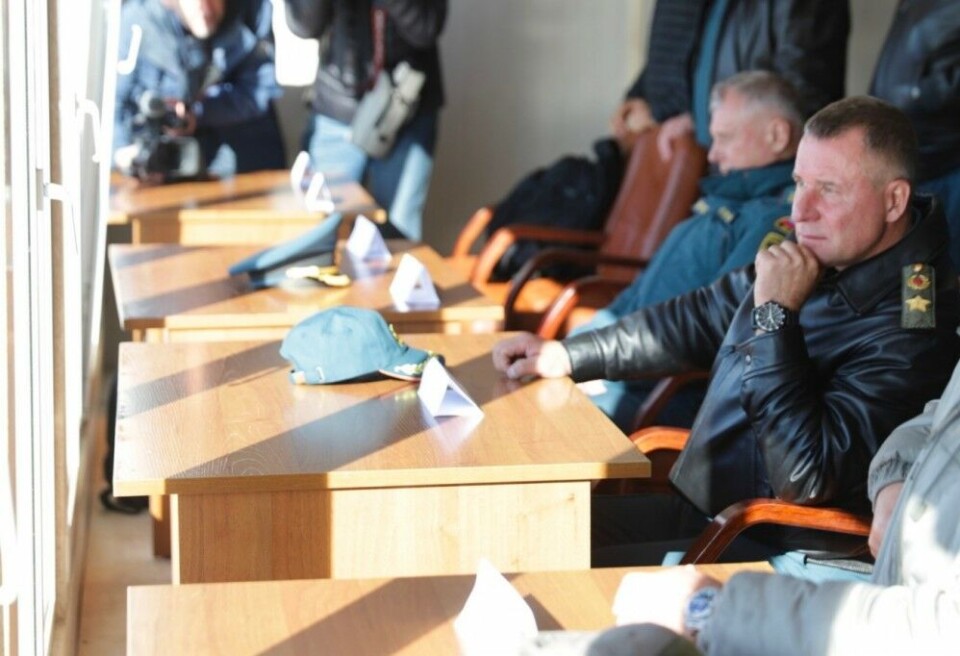 Minister Yevgeny Zinichev at the exercise in Dudinka. Photo: mchs.gov.ru