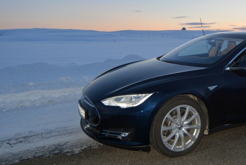 Tesla Model S works perfectly well in low temperatures like here on the Kola Peninsula. Photo: Thomas Nilsen
