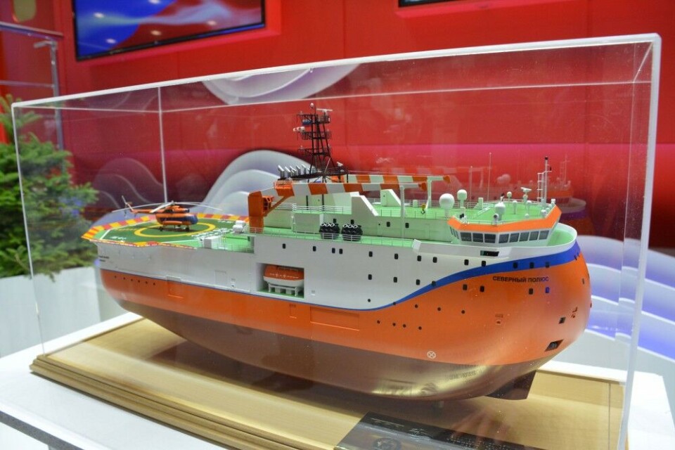 A model of the “Severny Polyus” on display. Photo: Atle Staalesen