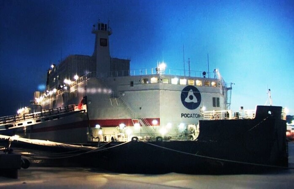 “Akademik Lomonosov” is moored at a special constructed pier in Pevek. Photo: Rosatom