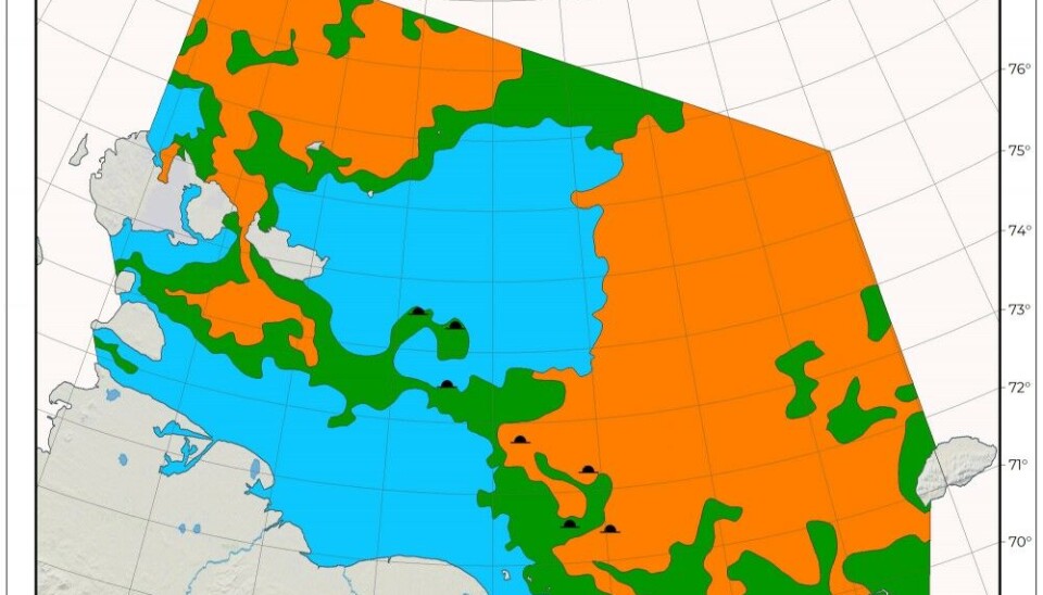 Ледовая обстановка в Восточно-Сибирском море 6-8 августа 2023 г. Карта: НИИ Арктики и Антарктики