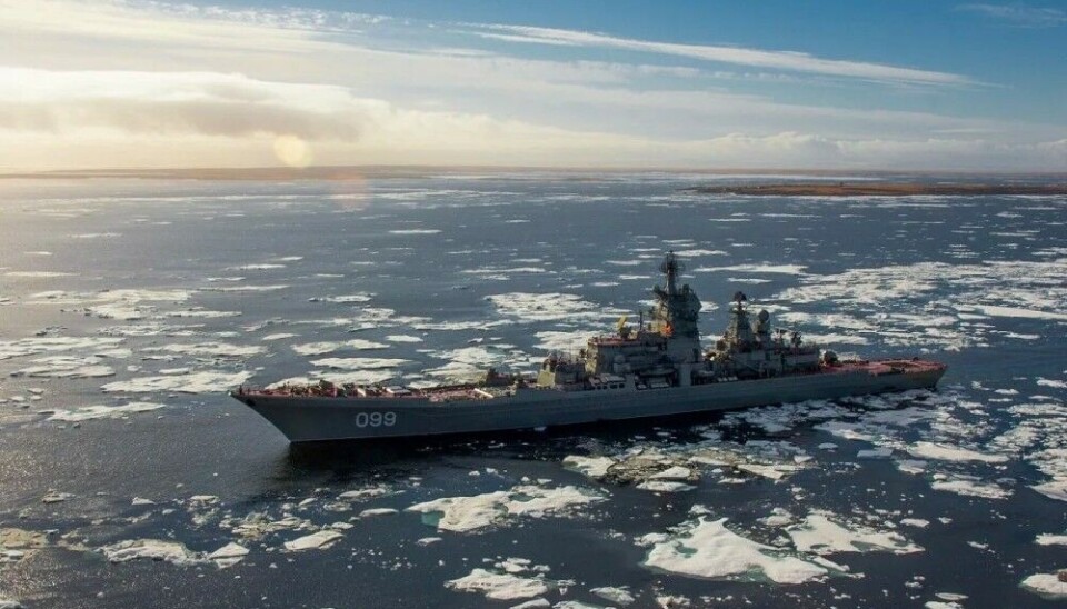 Russian cruiser Pyotr Veliky in Arctic waters. Photo: Ministry of Defense