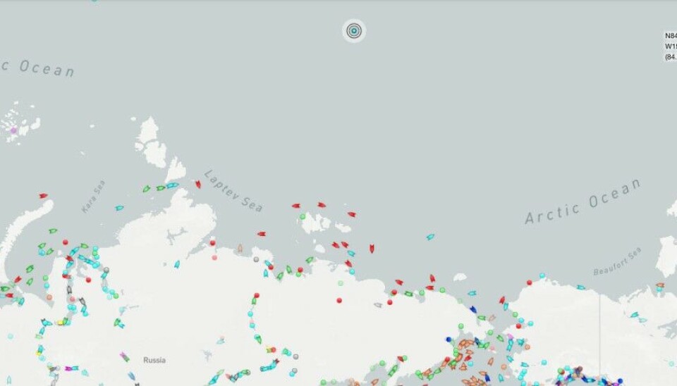 The Xuelong-2 on the 17th of August broke its way through the sea-ice at 84°N.
